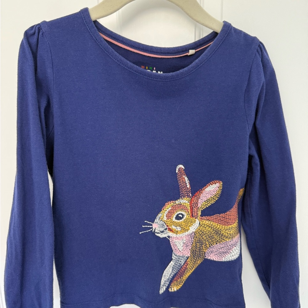 Mini Boden Purple Long Sleeve with Bunny Design